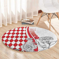 Monaco Deo Juvante Round Carpet Lozenge Flag Style