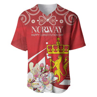 Personalized Norway Constitution Day Baseball Jersey Norwegian Lion Pyramidal Saxifrage