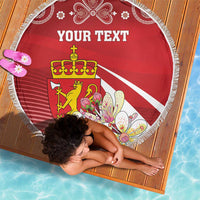 Personalized Norway Constitution Day Beach Blanket Norwegian Lion Pyramidal Saxifrage