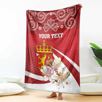 Personalized Norway Constitution Day Blanket Norwegian Lion Pyramidal Saxifrage