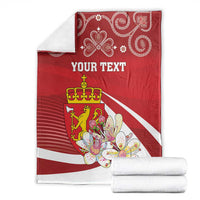Personalized Norway Constitution Day Blanket Norwegian Lion Pyramidal Saxifrage