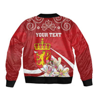 Personalized Norway Constitution Day Bomber Jacket Norwegian Lion Pyramidal Saxifrage