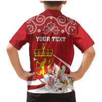 Personalized Norway Constitution Day Family Matching Mermaid Dress and Hawaiian Shirt Norwegian Lion Pyramidal Saxifrage