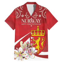 Personalized Norway Constitution Day Family Matching Mermaid Dress and Hawaiian Shirt Norwegian Lion Pyramidal Saxifrage