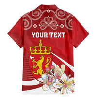 Personalized Norway Constitution Day Family Matching Mermaid Dress and Hawaiian Shirt Norwegian Lion Pyramidal Saxifrage