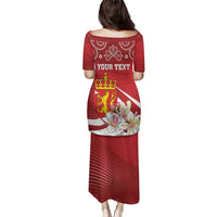 Personalized Norway Constitution Day Family Matching Puletasi and Hawaiian Shirt Norwegian Lion Pyramidal Saxifrage