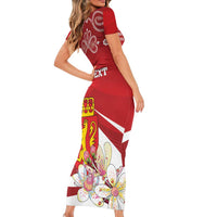 Personalized Norway Constitution Day Family Matching Short Sleeve Bodycon Dress and Hawaiian Shirt Norwegian Lion Pyramidal Saxifrage