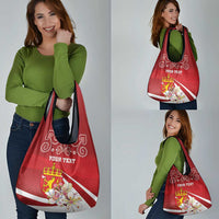 Personalized Norway Constitution Day Grocery Bag Norwegian Lion Pyramidal Saxifrage