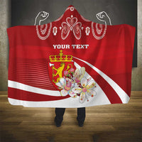 Personalized Norway Constitution Day Hooded Blanket Norwegian Lion Pyramidal Saxifrage
