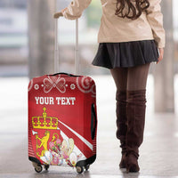 Personalized Norway Constitution Day Luggage Cover Norwegian Lion Pyramidal Saxifrage