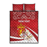 Personalized Norway Constitution Day Quilt Bed Set Norwegian Lion Pyramidal Saxifrage