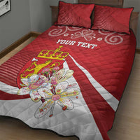 Personalized Norway Constitution Day Quilt Bed Set Norwegian Lion Pyramidal Saxifrage