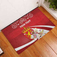 Personalized Norway Constitution Day Rubber Doormat Norwegian Lion Pyramidal Saxifrage