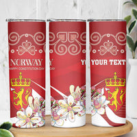 Personalized Norway Constitution Day Skinny Tumbler Norwegian Lion Pyramidal Saxifrage