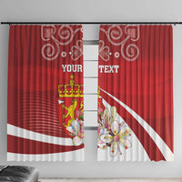 Personalized Norway Constitution Day Window Curtain Norwegian Lion Pyramidal Saxifrage