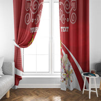 Personalized Norway Constitution Day Window Curtain Norwegian Lion Pyramidal Saxifrage