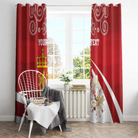 Personalized Norway Constitution Day Window Curtain Norwegian Lion Pyramidal Saxifrage