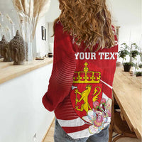 Personalized Norway Constitution Day Women Casual Shirt Norwegian Lion Pyramidal Saxifrage