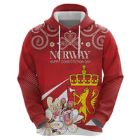 Personalized Norway Constitution Day Zip Hoodie Norwegian Lion Pyramidal Saxifrage
