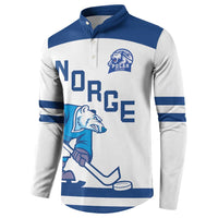 Custom Norway Hockey Button Sweatshirt Norge Polar Bears