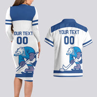 Custom Norway Hockey Couples Matching Long Sleeve Bodycon Dress and Hawaiian Shirt Norge Polar Bears