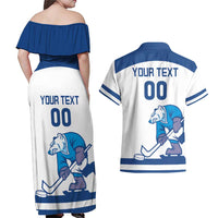 Custom Norway Hockey Couples Matching Off Shoulder Maxi Dress and Hawaiian Shirt Norge Polar Bears