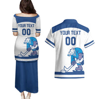 Custom Norway Hockey Couples Matching Puletasi and Hawaiian Shirt Norge Polar Bears