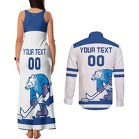 Custom Norway Hockey Couples Matching Tank Maxi Dress and Long Sleeve Button Shirt Norge Polar Bears