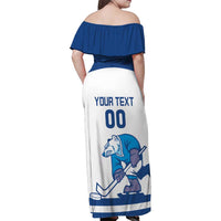 Custom Norway Hockey Family Matching Off Shoulder Maxi Dress and Hawaiian Shirt Norge Polar Bears
