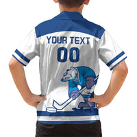 Custom Norway Hockey Family Matching Short Sleeve Bodycon Dress and Hawaiian Shirt Norge Polar Bears