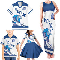 Custom Norway Hockey Family Matching Tank Maxi Dress and Hawaiian Shirt Norge Polar Bears