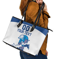 Custom Norway Hockey Leather Tote Bag Norge Polar Bears