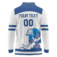 Custom Norway Hockey Long Sleeve Polo Shirt Norge Polar Bears