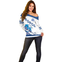 Custom Norway Hockey Off Shoulder Sweater Norge Polar Bears
