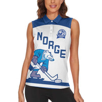Custom Norway Hockey Women Sleeveless Polo Shirt Norge Polar Bears