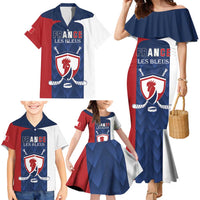 Custom France Hockey Family Matching Mermaid Dress and Hawaiian Shirt Les Bleus Go Champions