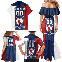 Custom France Hockey Family Matching Mermaid Dress and Hawaiian Shirt Les Bleus Go Champions