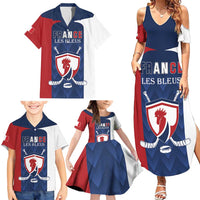 Custom France Hockey Family Matching Summer Maxi Dress and Hawaiian Shirt Les Bleus Go Champions