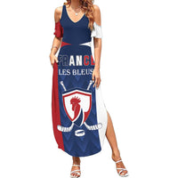 Custom France Hockey Family Matching Summer Maxi Dress and Hawaiian Shirt Les Bleus Go Champions