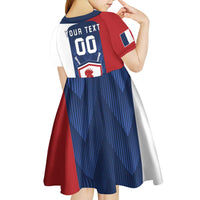 Custom France Hockey Kid Short Sleeve Dress Les Bleus Go Champions