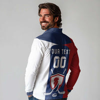 Custom France Hockey Long Sleeve Polo Shirt Les Bleus Go Champions