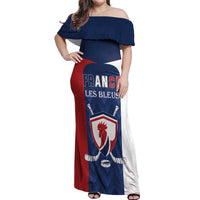 Custom France Hockey Off Shoulder Maxi Dress Les Bleus Go Champions
