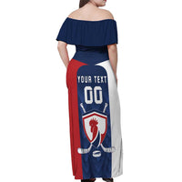 Custom France Hockey Off Shoulder Maxi Dress Les Bleus Go Champions