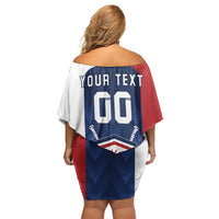 Custom France Hockey Off Shoulder Short Dress Les Bleus Go Champions