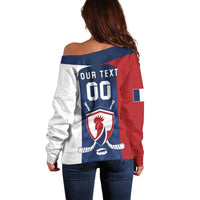 Custom France Hockey Off Shoulder Sweater Les Bleus Go Champions