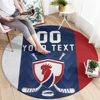 Custom France Hockey Round Carpet Les Bleus Go Champions
