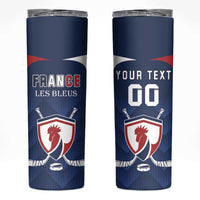 Custom France Hockey Skinny Tumbler Les Bleus Go Champions