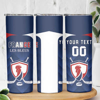 Custom France Hockey Skinny Tumbler Les Bleus Go Champions