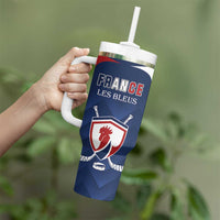 Custom France Hockey Tumbler With Handle Les Bleus Go Champions