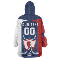 Custom France Hockey Wearable Blanket Hoodie Les Bleus Go Champions